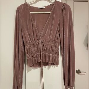Zara rose gold long sleeve top